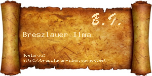 Breszlauer Ilma névjegykártya